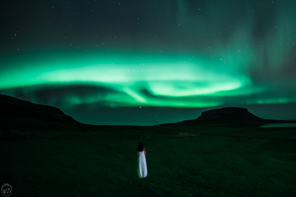 Northern Lights in Norway with a girl