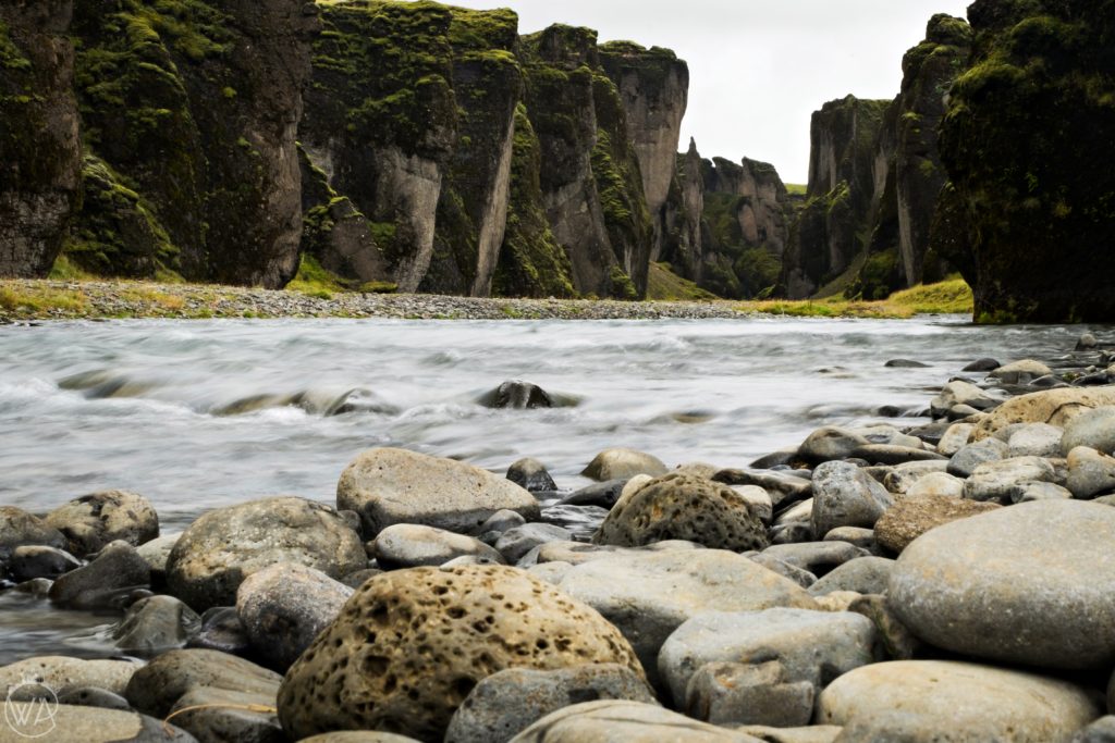 Bottom of Canyon Fjaðrárgljúfur Iceland
