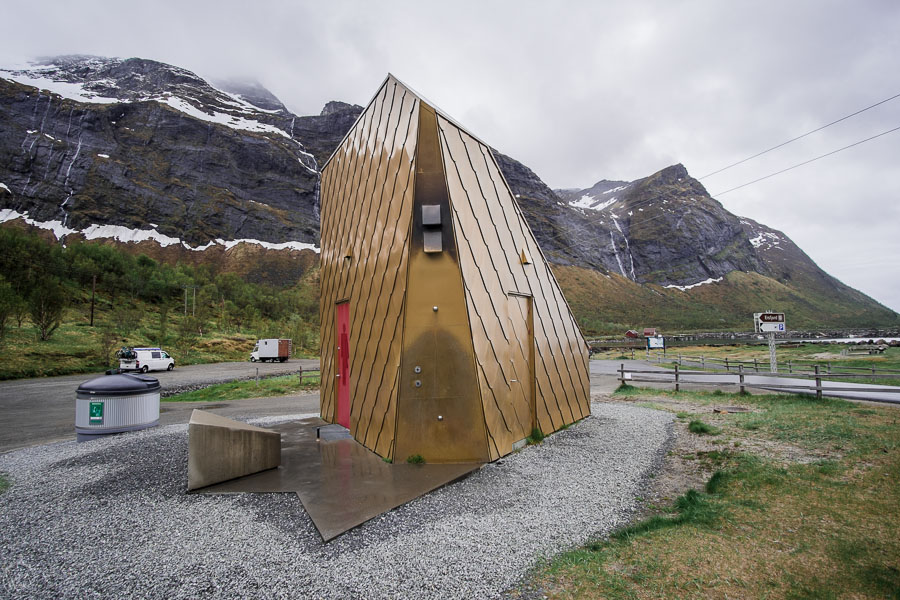 The famous toilet facility, Ersfjordstranda beach, Senja, Norway