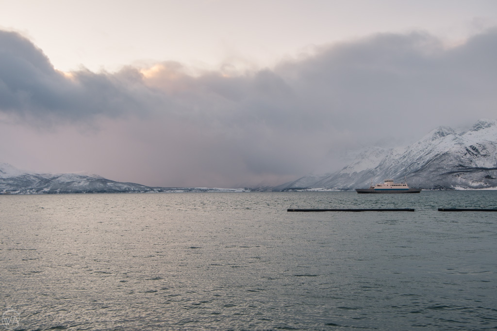 Fjords in Tromso in winter Norway