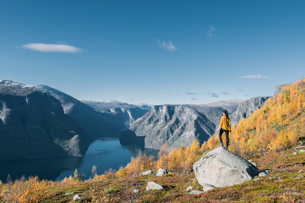 Autumn colors by the fjords in Norway