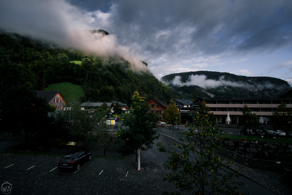 View from the windows in Hotel Bären Mellau, Vorarlberg, Austria