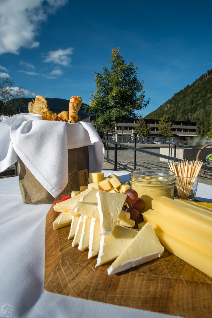 Cheese in front of Hotel Bären Mellau, Vorarlberg, Austria