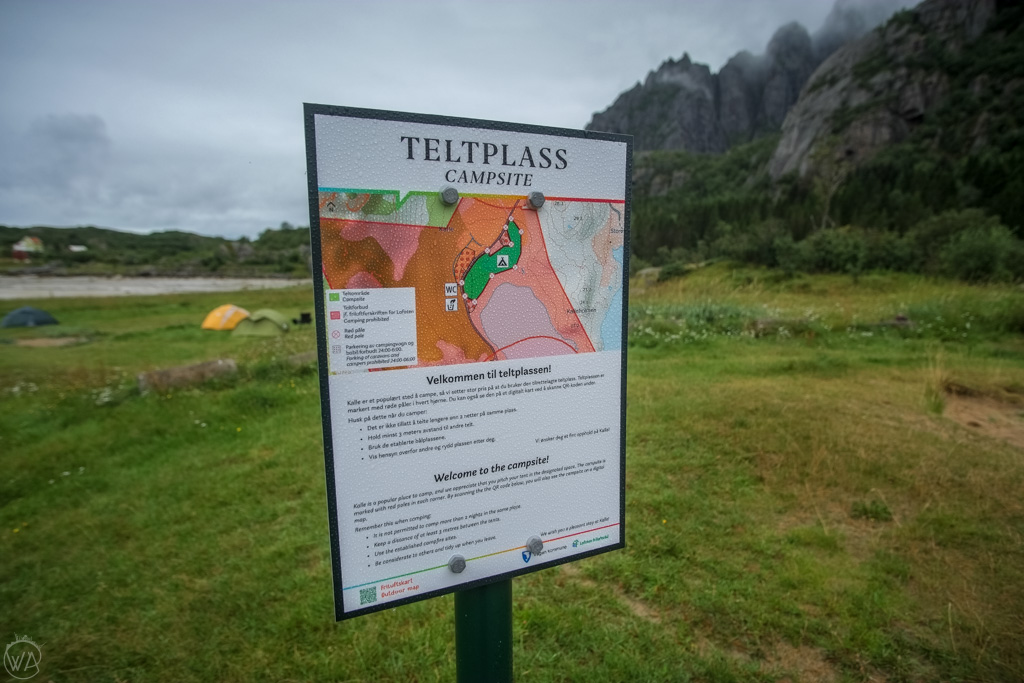 Camping signs in Lofoten