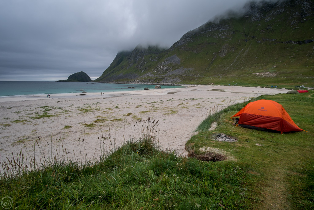 Beach camping in Lofoten