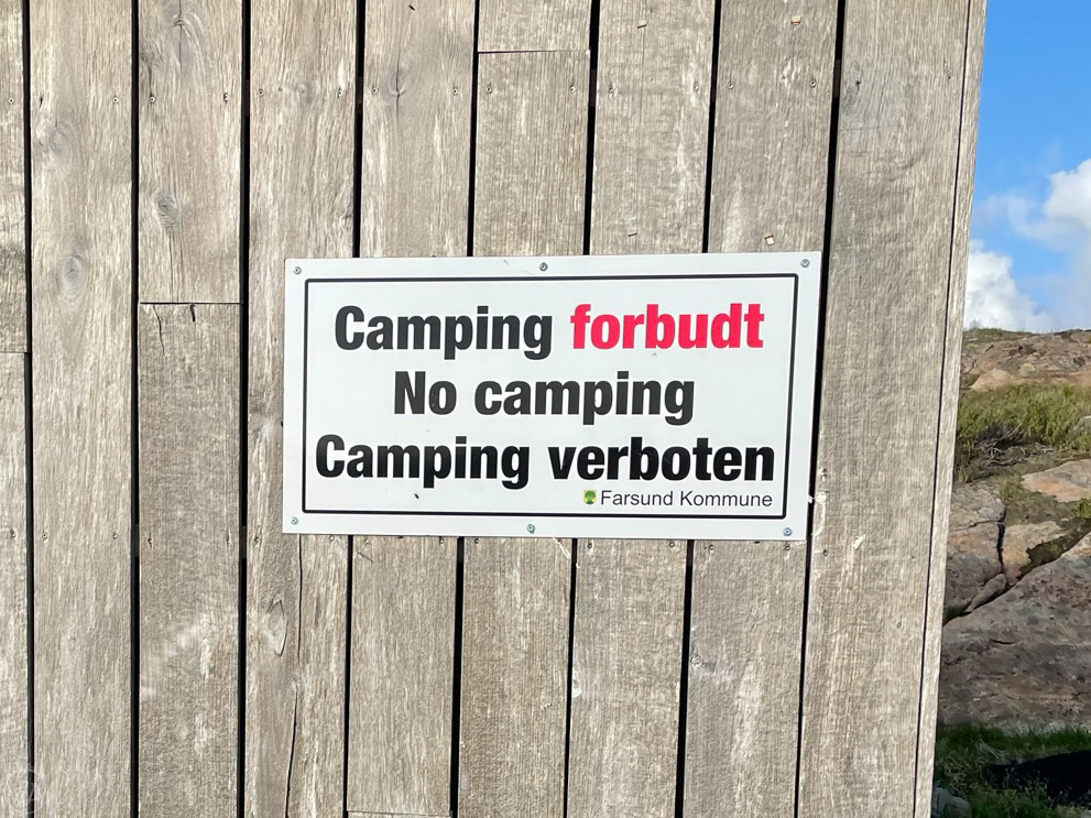 no camping Norway
