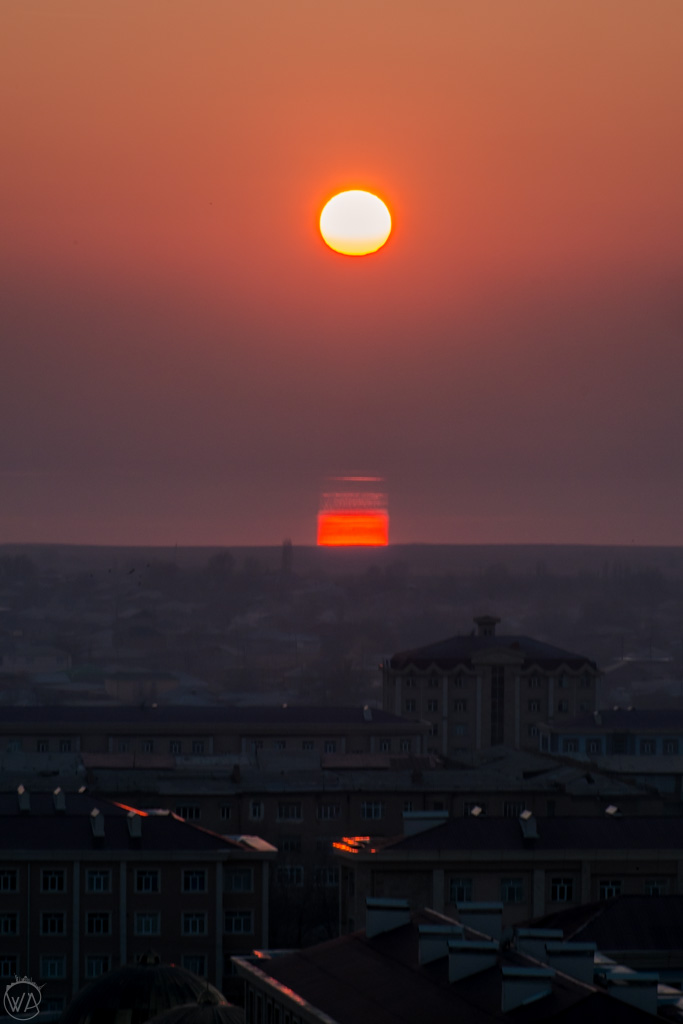 Sunset from the fortress in Nakhchivan, Azerbaijan