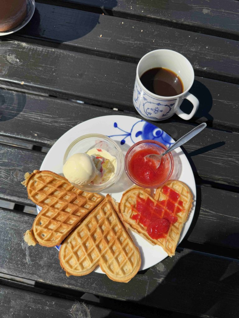 Traditional Norwegian waffles in Oslo
